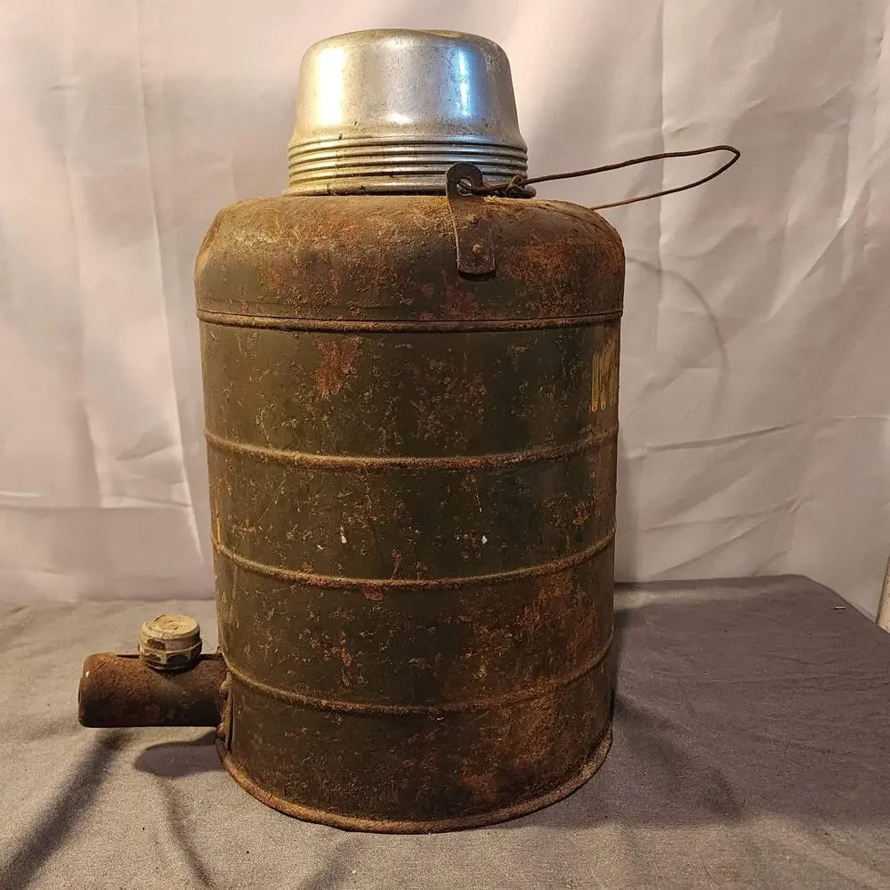 Vintage WW2 Era Stanley Thermos Jug w/ Spigot Military 14 x 8.75